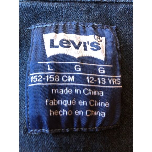 𝅺EUC Girls Large (12/13yrs) Levi’s Dark Blue Trucker Jean Jacket - Picture 3 of 9